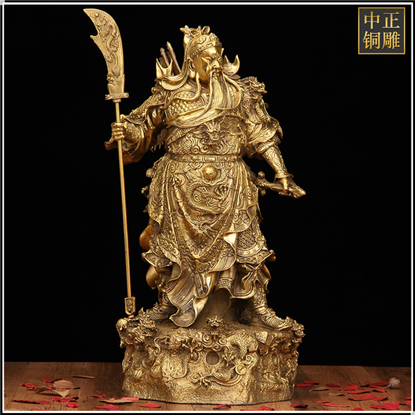 開(kāi)光純銅鎏金銅關(guān)公